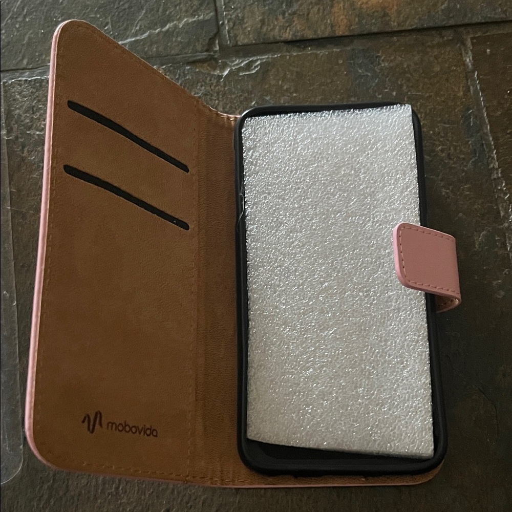 Pink and Black Phone Wallet Case